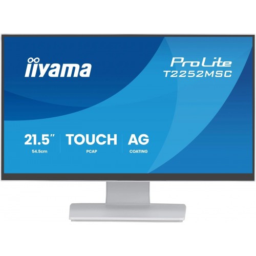 Монитор Iiyama 21.5" ProLite T2252MSC-W2AG белый IPS LED 5ms 16:9 HDMI M/M матовая 250cd 178гр/178гр 1920x1080 60Hz DP FHD USB Touch 4.5кг