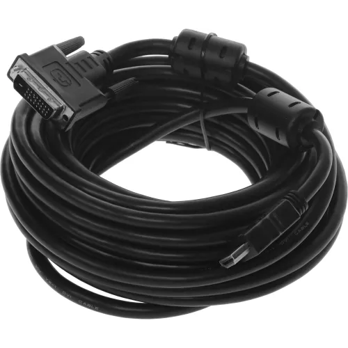 Кабель Buro HDMI (m) DVI-D (m) 10м (HDMI-19M-DVI-D-10M) феррит.кольца черный