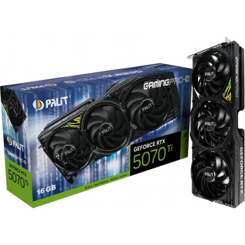 Купить видеокарту Palit PA-RTX5070Ti GAMINGPRO-S с NVIDIA GeForce RTX 5070TI, 16Gb GDDR7, PCI-E 5.0 - Высокая производительность для геймеров