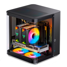 Корпус без блока питания/ Case JONSBO TK-1 Black 2.0, Mini-Tower, no fan, 1xUSB-A 3.2 + 1xUSB-C 3.2, mATX, mITX Black