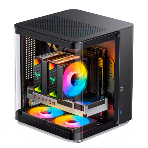 Купить корпус JONSBO TK-1 Black 2.0 для Mini-Tower: без блока питания, USB-A 3.2 и USB-C 3.2, совместимый с mATX и mITX