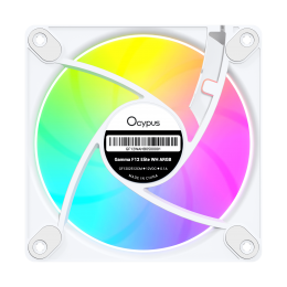 Кулер для корпуса/ Case Cooler Ocypus Gamma F12 Elite WH ARGB REVERSE BLADE (120x120x25mm, 4-pin PWM, ARGB, 56CFM, 26dBA, 1800RPM, White)