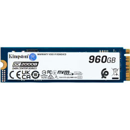 Твердотельный накопитель/ Kingston SSD DC2000B 960GB, M.2 22x80mm, NVMe, PCIe Gen 4x4, 3D TLC, R/W 7000/1300MB/s, IOPs 540 000/47 000, TBW 700, DWPD 0.4 (12 мес)