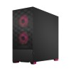 Корпус ПК без блока питания/ Case Fractal Design Pop Air RGB Magenta Core TG Clear Tint, Midi-Tower, 3x120mm RGB, 2xUSB-A 3.2 ATX, mATX, mITX Black/Magenta Fractal Design