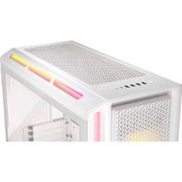 Корпус без блока питания/ Case Corsair iCUE LINK 5000T LX RGB, Midi-Tower, TG, 3x120mm RGB, 4xUSB-A 3.2, 1xUSB 3.2 Type-C, E-ATX, ATX, mATX, mITX White