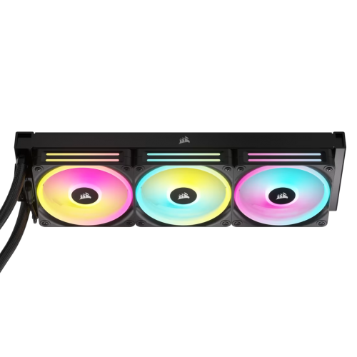 Система жидкостного охлаждения/ Water Cooling System Corsair iCUE LINK H150i RGB (360mm, Black, RGB/ Fans: 3x120mm, 63.1CFM, 37dBA, 2400RPM/Rad thickness 27mm/ S: 1851, 1700, 1200, 115X, AM5, AM4) Corsair