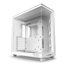 Корпус без блока питания/ Case NZXT H6 Flow, Midi-Tower, TG, 3x120mm, 2xUSB-A 3.2 + 1xUSB-C 3.2, ATX, mATX, mITX White