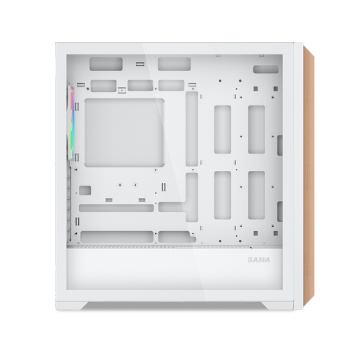 Корпус ПК без блока питания/ Case SAMA Z60 White, Midi-Tower, TG, 4x140mm ARGB, 2xUSB 3.0 + 1xUSB 3.1 Type-C, E-ATX, ATX, mATX, mITX White SAMA