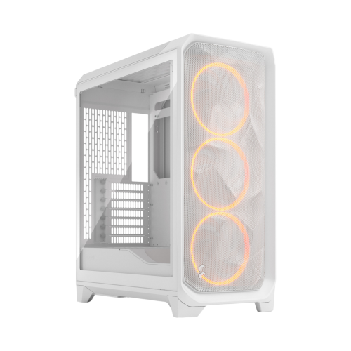 Корпус ПК без блока питания/ Case Fractal Design Meshify 3 RGB TG Clear Tint, Midi-Tower, 3x140mm ARGB, 2xUSB-A 3.2 + 1xUSB 3.2 Type-C E-ATX, ATX, mATX, mITX, White Fractal Design