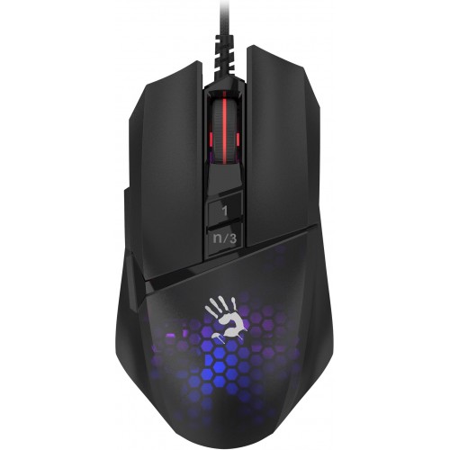 Купить оптическую мышь A4Tech Bloody W65 Max Mini черного цвета с 12000dpi и 9 кнопками – идеальный выбор для геймеров!