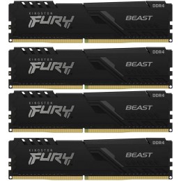 Память оперативная/ Kingston 64GB 3200MT/s DDR4 CL16 DIMM (Kit of 4) FURY Beast Black