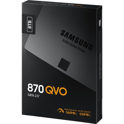 Купить Samsung SSD 870 QVO 8000GB 2.5 SATA3 - Высокоскоростной Твердотельный Накопитель с 2880 TBW и 12 Месяцами Гарантии