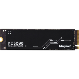 Твердотельный накопитель/ Kingston SSD KC3000, 512GB, M.2(22x80mm), NVMe, PCIe 4.0 x4, 3D TLC, R/W 7000/3900MB/s, IOPs 450 000/900 000, DRAM buffer 512MB, TBW 400, DWPD 0.71, with Heat Spreader (60 мес)