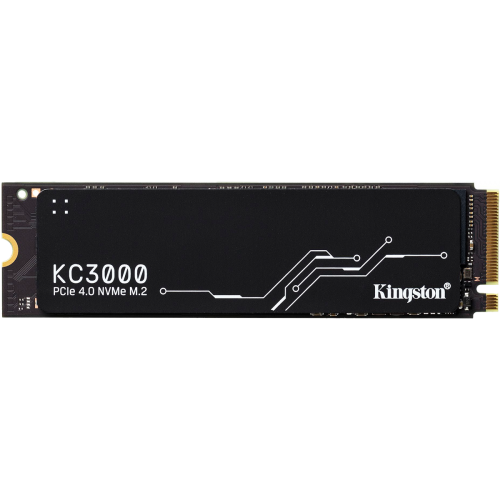 Твердотельный накопитель/ Kingston SSD KC3000, 512GB, M.2(22x80mm), NVMe, PCIe 4.0 x4, 3D TLC, R/W 7000/3900MB/s, IOPs 450 000/900 000, DRAM buffer 512MB, TBW 400, DWPD 0.71, with Heat Spreader (60 мес) Kingston
