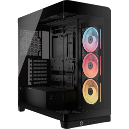 Корпус без блока питания/ Case Corsair Frame 4500X LX-R RGB iCUE LINK, Midi-Tower, TG, 3x120mm ARGB reverse fans, 2xUSB-A 3.2, 1xUSB 3.2 Type-C, E-ATX, ATX, mATX, mITX Black