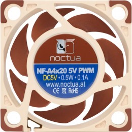 Кулер для корпуса/ Case Cooler Noctua NF-A4x20 5V PWM (40x40x20mm, 4-pin PWM, 5.53CFM, 14.9dBA, 5000RPM, Beige/Brown)