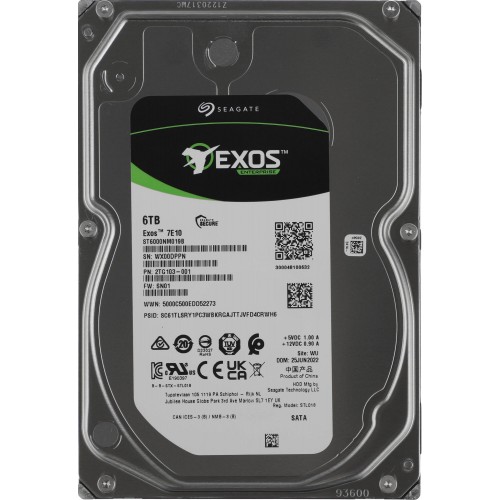 Жесткий диск Seagate Exos 7E10 6TB SATA 7200RPM с 256MB кешем - Надежное хранение данных с 1 годом гарантии