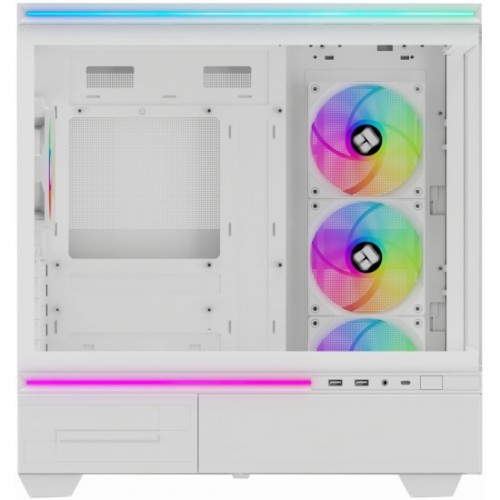 Корпус без блока питания/ Case Thermalright M10 FAN4-C, Mini-Tower, TG, 4x120mm ARGB, 2xUSB-A 3.0, 1xUSB Type-C, mATX, mITX White
