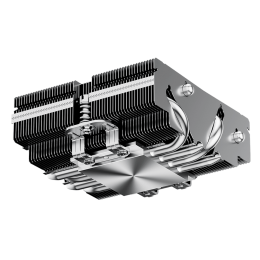 Кулер для процессора/ CPU Cooler PCCooler RC400-53 (125W, 4-pin PWM, 53.5mm, Al/Cu, 4x6mm, 1x92mm, 43CFM, 31.2dBA, 2700RPM, S: 1851/1700/1200/20XX/115X, AM5/AM4, silver, black)