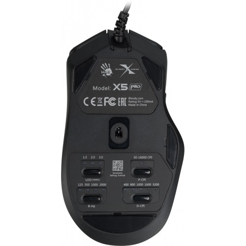 Мышь A4Tech Bloody X5 Pro черный оптическая 16000dpi USB 9but