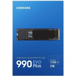 Твердотельные накопители/ Samsung SSD 990 EVO Plus, 1000GB, M.2(22x80mm), NVMe 2.0, NVMe 2.0, PCIe 4.0 x4, V-NAND TLC, R/W 7150/6300MB/s, IOPs 850 000/1 350 000, TBW 600, DWPD 0.3 (12 мес.)