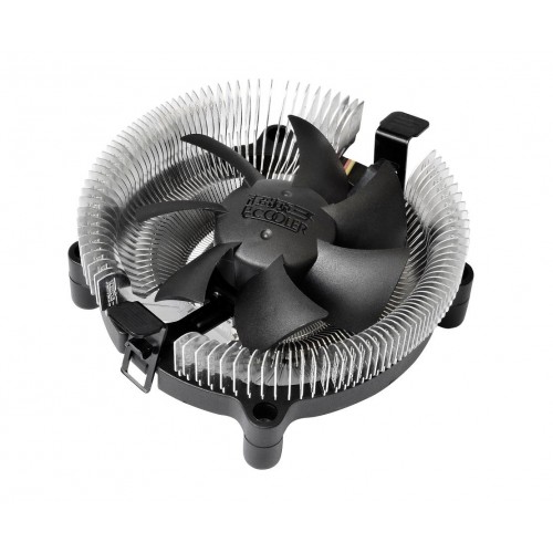 Кулер для процессора/ CPU Cooler PCCooler E80 (65W, 3-pin, 42mm, Al/Cu, -mm, 1x80mm, 29.61CFM, 22dBA, 2000RPM, S: 1851/1700/1200/115X, AM5/AM4, silver, black) PcCooler