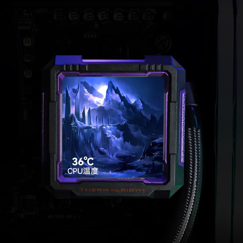 Водяное охлаждение для процессора/ Water Cooling System Thermalright Frozen Warframe Pro 360 Black Argb (360mm, Black, ARGB/ Fans: 3x120mm, 70.84CFM, 29.8dBA, 2000RPM/ Pump height 60mm, 23dBA, 3000RPM, Rad thickness 27mm/ S: 1200, 1700, 1851, 2011, 2066, 