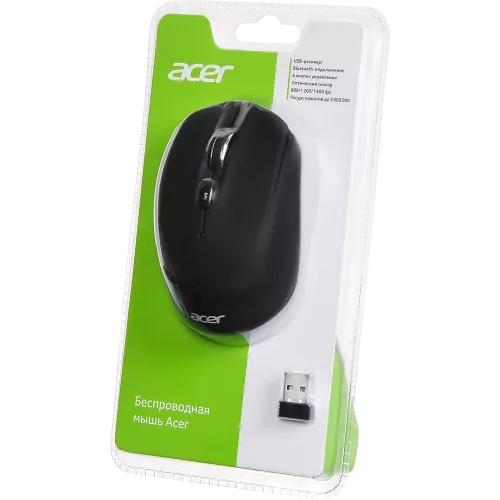 Мышь компьютерная/ Беспроводная мышь ACER OMR050 Wireless Dual Mode Mouse 1600dpi (6but) black Acer
