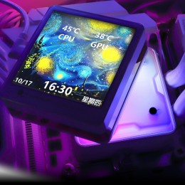 Водяное охлаждение для процессора/ Water Cooling System Thermalright Grand Vision 360 (360mm, LED, White, ARGB/ Fans: 3x120mm, 80.45CFM, 29.4dBA, 2150RPM/ Pump height 72.5mm, 6400RPM, Rad thickness 27mm/ S: 1700, 1200, 1851, 115X, 2011, 2066, AM5, AM4)