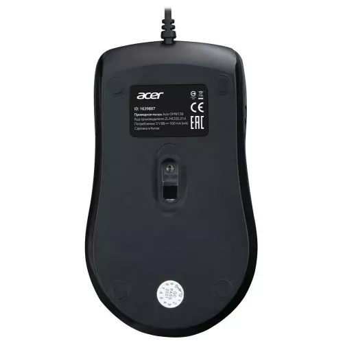 Мышь компьютерная/ Проводная мышь Acer OMW136 оптическая (1200dpi) USB (2but) black Acer