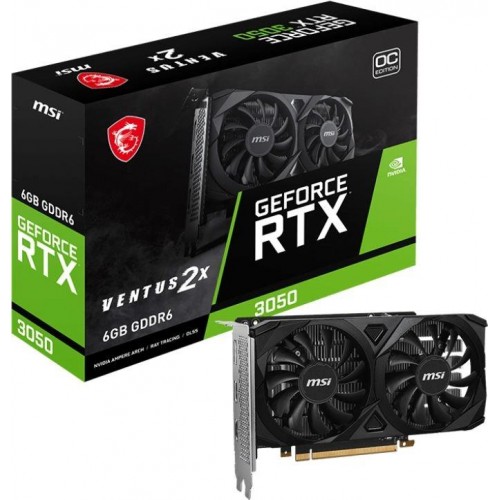 Купить видеокарту MSI RTX 3050 VENTUS 2X E 6G OC - 6Gb GDDR6, PCI-E 4.0, HDMI и DP, идеальна для игр и графики
