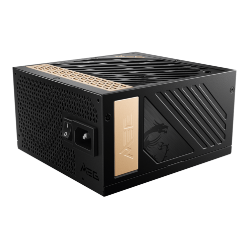 Блок питания ПК/ Power Supply MSI MEG Ai1300P PCIE5, 1300W 80+ Platinum (ATX, 3.1, PCIe 5.1, Full modular, 1x24(20+4)pin, 1xCPU 8(4+4)pin, 8xPCIe*2 8(6+2)pin, 1x12VHPWR, 16xSATA3, 4xMOLEX4pin, Active, 120x120mm, 160x150x86mm, APFC, black) MSI