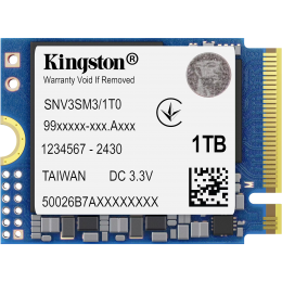 Твердотельный накопитель/ Kingston SSD NV3, 1000GB, M.2(22x30mm), NVMe, PCIe 4.0 x4, 3D TLC, R/W 6000/4000MB/s, TBW 320, DWPD 0.2 (60 мес)