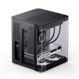 Корпус без блока питания/ Case JONSBO TK-1 Black 2.0, Mini-Tower, no fan, 1xUSB-A 3.2 + 1xUSB-C 3.2, mATX, mITX Black