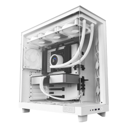 Корпус без блока питания/ Case NZXT H6 Flow, Midi-Tower, TG, 3x120mm, 2xUSB-A 3.2 + 1xUSB-C 3.2, ATX, mATX, mITX White