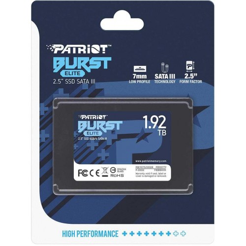 Твердотельный накопитель Patriot SATA-III 1.92TB PBE192TS25SSDR Burst Elite 2.5 - Высокая производительность и надежность для вашего ПК