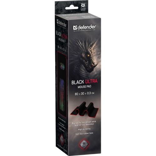Defender Коврик для компьютерной мыши Black Ultra 800х300х3мм