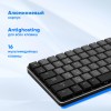 Клавиатура Оклик K615X механическая USB Slim с LED подсветкой для геймеров - серый/серебристый, 1.5м кабель