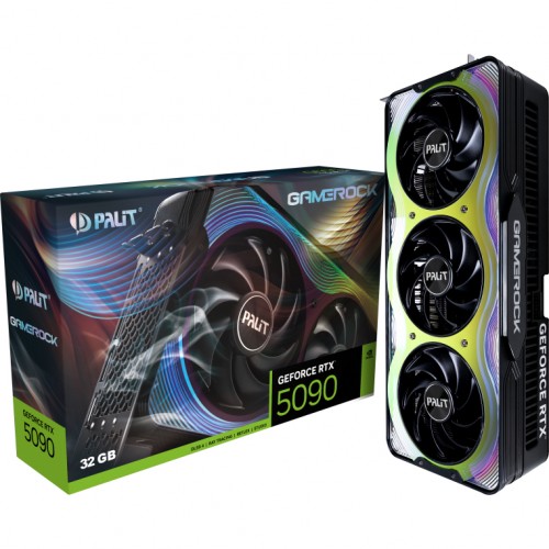 Купить видеокарту Palit RTX 5090 GAMEROCK 32Gb GDDR7 - PCI-E 5.0, 512bit, HDMI и DP для геймеров