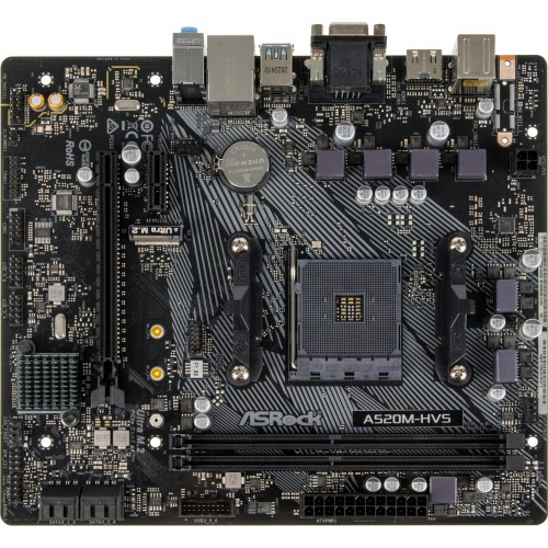 Купить материнскую плату Asrock A520M-HVS для AMD AM4 с поддержкой 8ch звук и HDMI