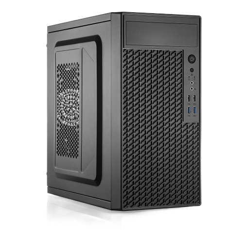 Корпус с блоком питания 450Вт./ Case Forza mATX, 450W, 2xUSB2.0+2xUSB3.0, Black, w/o FAN, 8 cm fan PSU, power cord Foxline