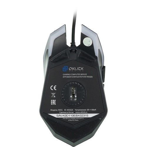 Мышь Оклик 905G INVASION черный оптическая 3600dpi USB для ноутбука 6but (405626)