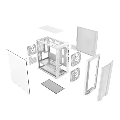 Корпус ПК без блока питания/ Case SAMA S30 White, Midi-Tower, TG, 2x140mm + 1x120mm ARGB, 1xUSB 3.0 + 1xUSB 3.1 Type-C, mATX, mITX White SAMA