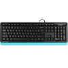 Клавиатура A4Tech FK10 черный/синий USB (FK10 BLUE) каб.:1.5м