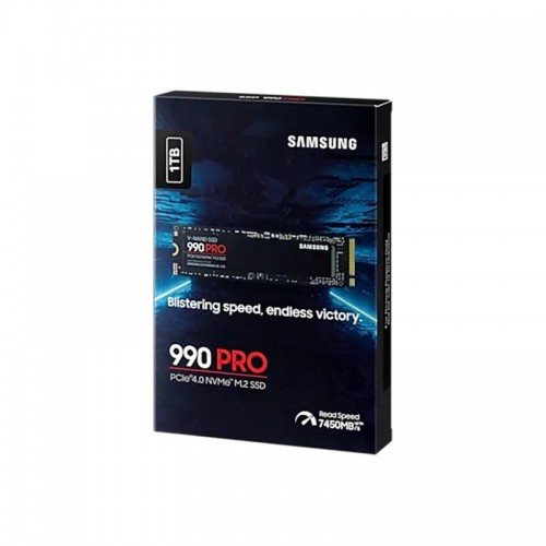 Твердотельные накопители/ Samsung SSD 990 PRO, 1000GB, M.2(22x80mm), NVMe 2.0, PCIe 4.0 x4, V-NAND TLC, R/W 7450/6900MB/s, IOPs 1 200 000/1 550 000, DRAM buffer 1024MB, TBW 600, DWPD 0.33 (12 мес.) Samsung Electronics