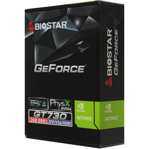 Купить видеокарту Biostar GT730 2GB GDDR3 - NVIDIA GeForce GT 730, Low Profile, DVI/HDMI/CRT