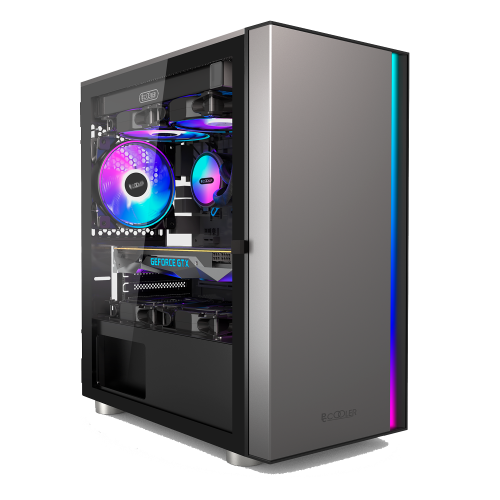 Корпус без блока питания/ Case PCCooler LM300 ARGB BK, Mini-Tower, TG, 1x120mm ARGB, 1xUSB-A 3.0 + 2xUSB-A 2.0, mATX, mITX Black