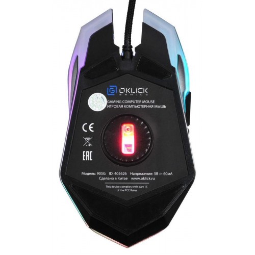 Мышь Оклик 905G INVASION черный оптическая 3600dpi USB для ноутбука 6but (405626)