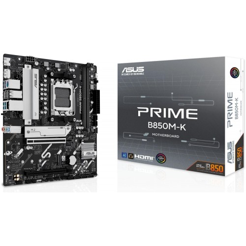 Купить материнскую плату Asus PRIME B850M-K AM5: 2xDDR5, mATX, 8ch звук, RAID, HDMI и DP