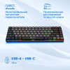 Клавиатура Оклик K615X механическая USB Slim с LED подсветкой для геймеров - серый/серебристый, 1.5м кабель